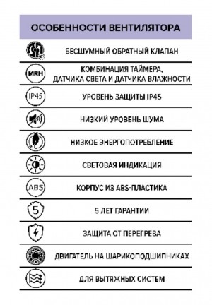 Вентилятор накладной AEON D125 обр.клапан MRH DICITI